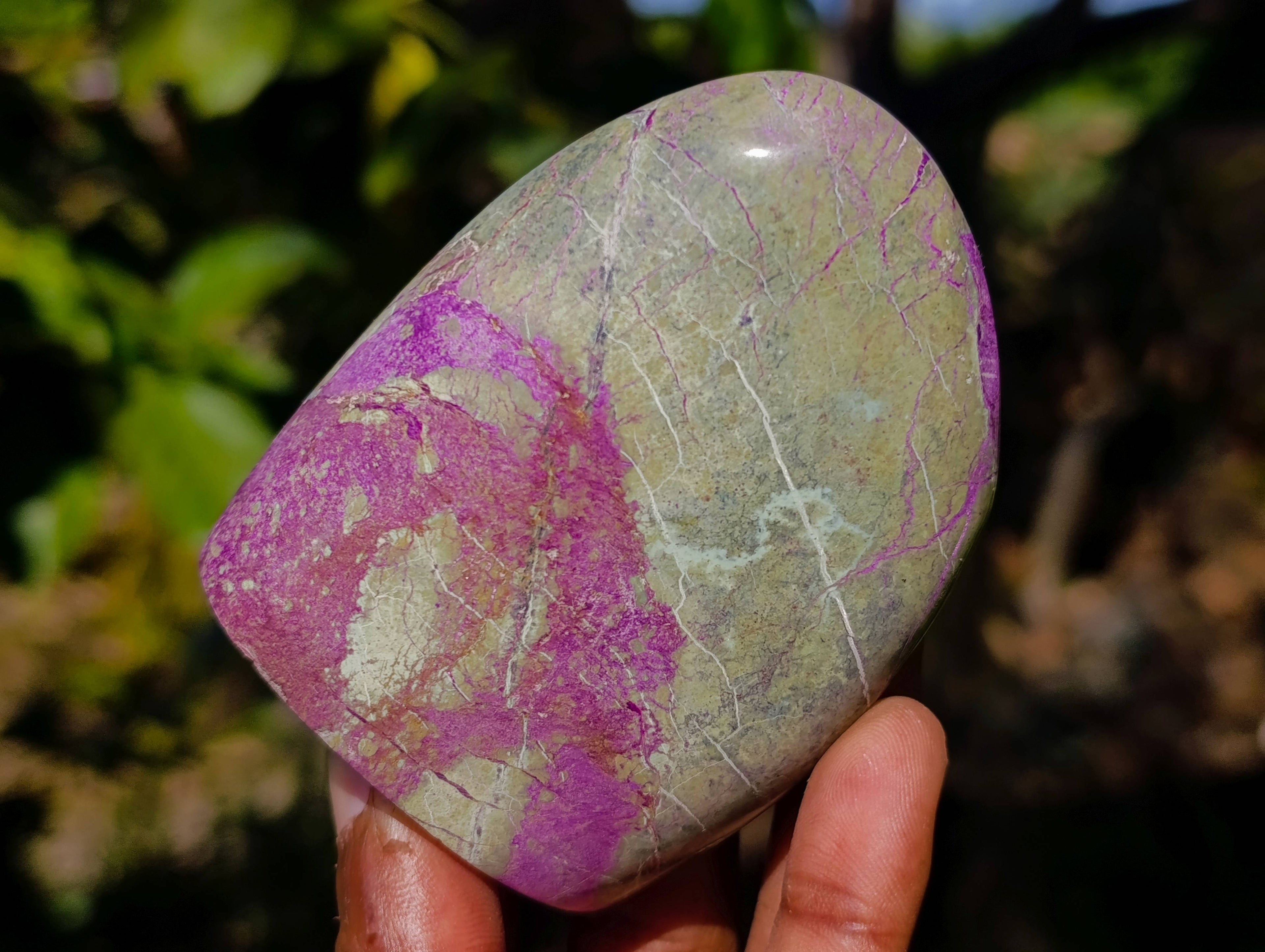 Polished Stichtite Standing Free Forms x 3 From Barberton, South Africa - Toprock Gemstones and Minerals 
