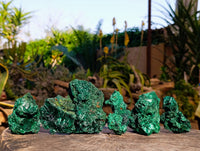 Natural Silky Malachite Specimens x 6 From Kasompe, Congo