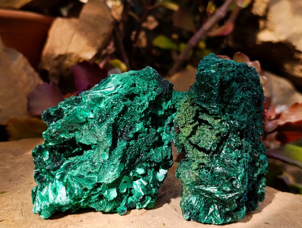 Natural Silky Malachite Specimens x 6 From Kasompe, Congo - Toprock Gemstones and Minerals 