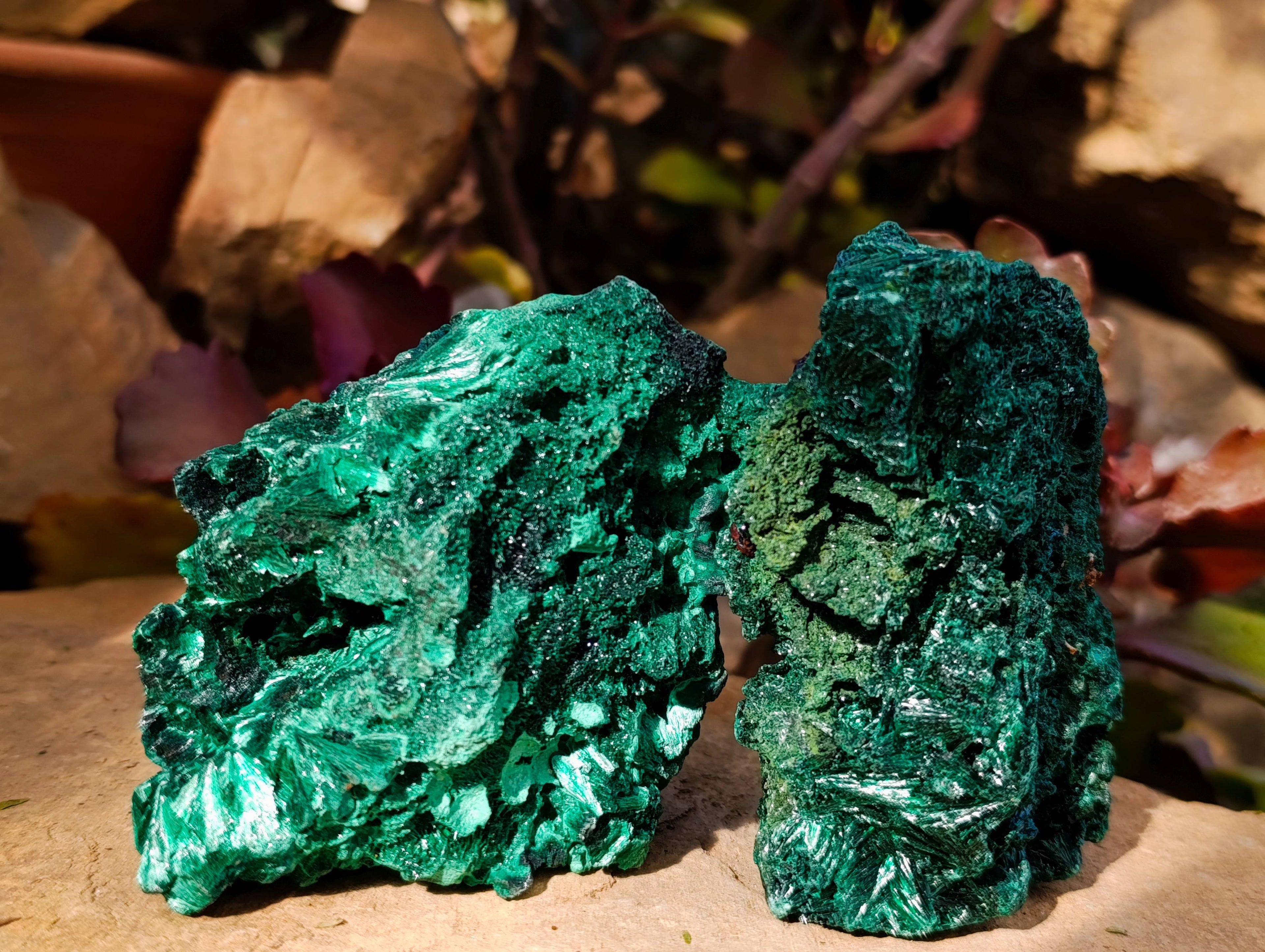 Natural Silky Malachite Specimens x 6 From Kasompe, Congo - Toprock Gemstones and Minerals 