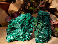 Natural Silky Malachite Specimens x 6 From Kasompe, Congo