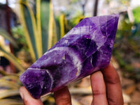 Polished Chevron Amethyst Points x 4 From Zambia