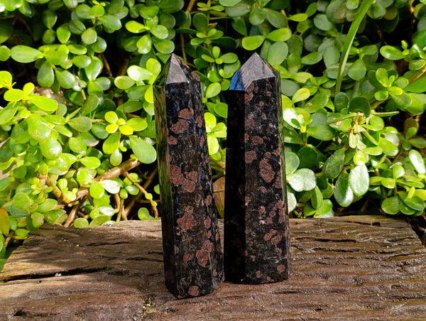 Polished Blue Spark Iolite Points x 2 From Madagascar