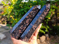 Polished Blue Spark Iolite Points x 2 From Madagascar