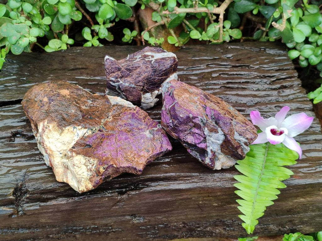 Natural Metallic Purpurite Specimens x 3 From Erongo, Namibia - Toprock Gemstones and Minerals 