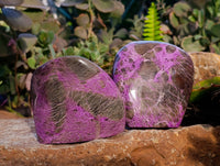 Polished Stichtite Standing Free Forms x 2 From Barberton, South Africa