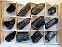Natural Schorl Black Tourmaline Specimens x 12 From Erongo, Namibia