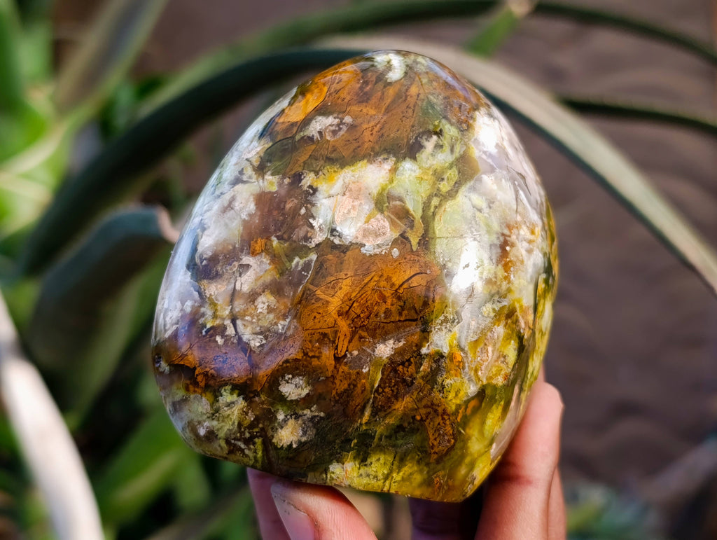 Polished Green Opal Standing Free Forms x 4 From Madagascar - Toprock Gemstones and Minerals 