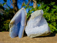 Natural Blue Lace Agate Geode Specimens x 6 From Nsanje, Malawi
