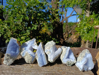 Natural Blue Lace Agate Geode Specimens x 6 From Nsanje, Malawi