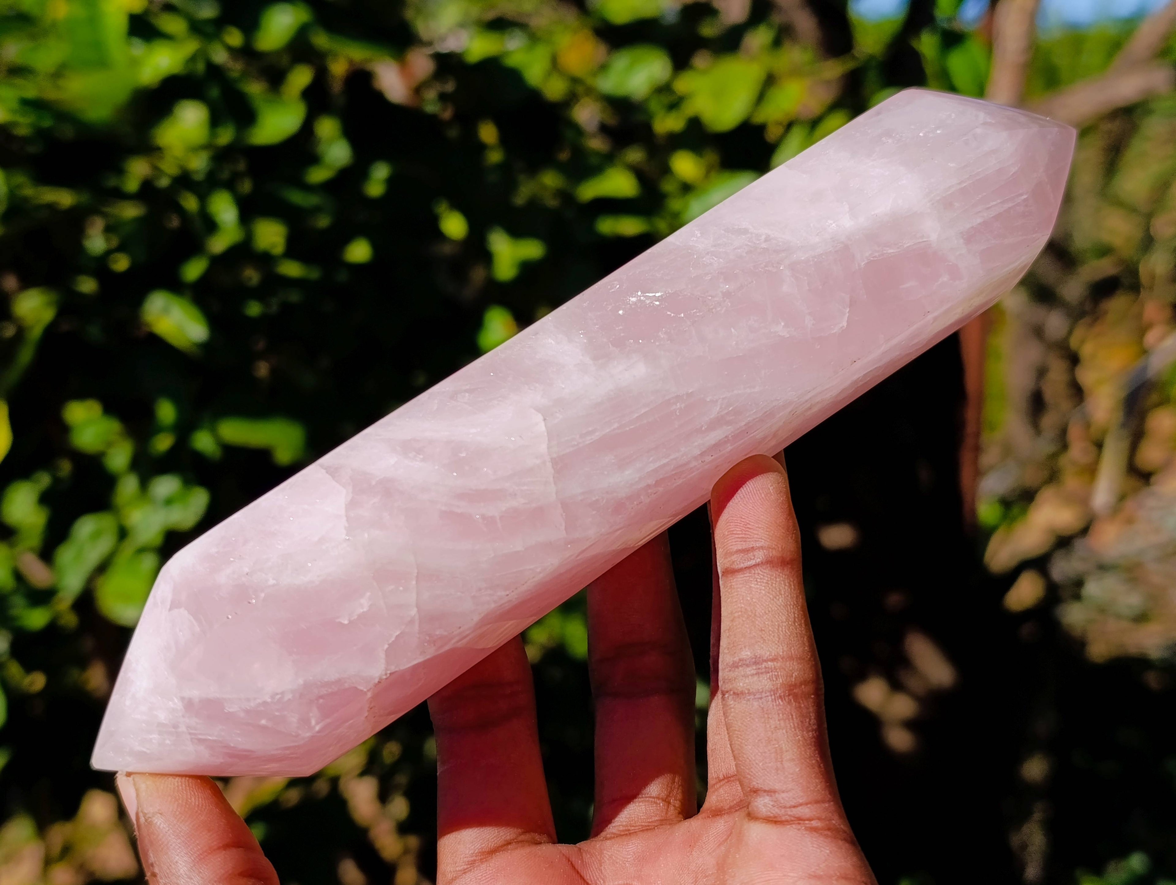 Polished Rose Quartz Double Terminated Points x 2 From Madagascar - Toprock Gemstones and Minerals 