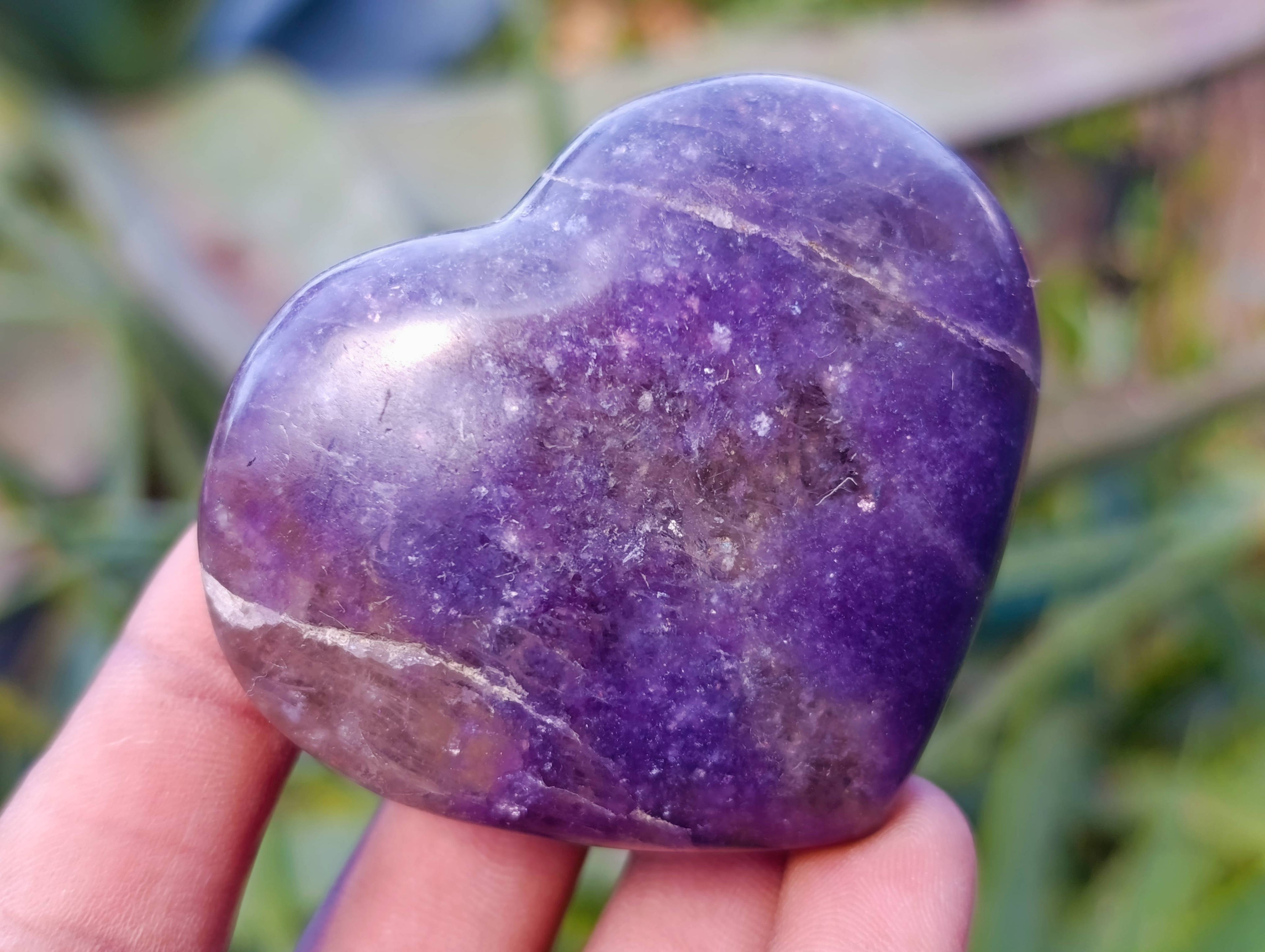 Polished Lepidolite With Pink Rubellite Hearts x 6 From Ambatondrazaka, Madagascar - Toprock Gemstones and Minerals 
