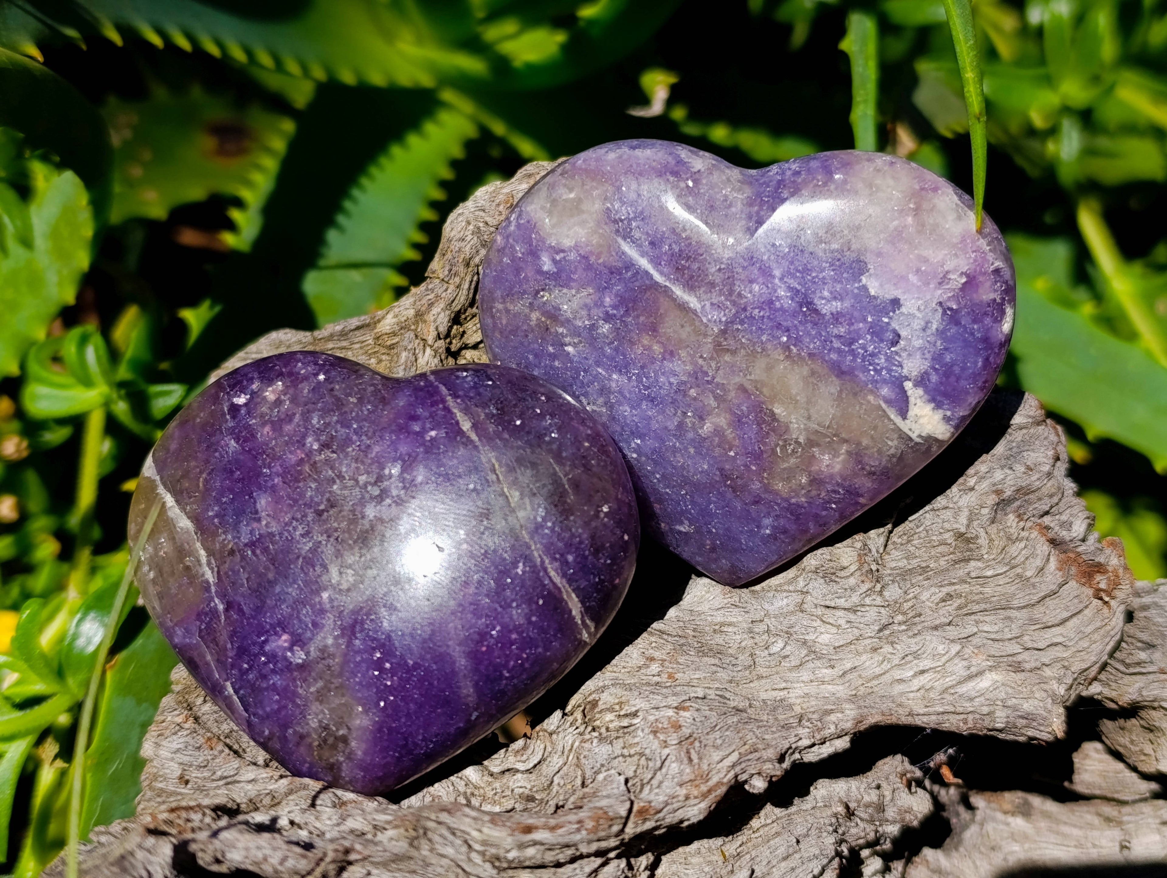 Polished Lepidolite With Pink Rubellite Hearts x 6 From Ambatondrazaka, Madagascar - Toprock Gemstones and Minerals 