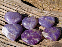 Polished Lepidolite With Pink Rubellite Hearts x 6 From Ambatondrazaka, Madagascar