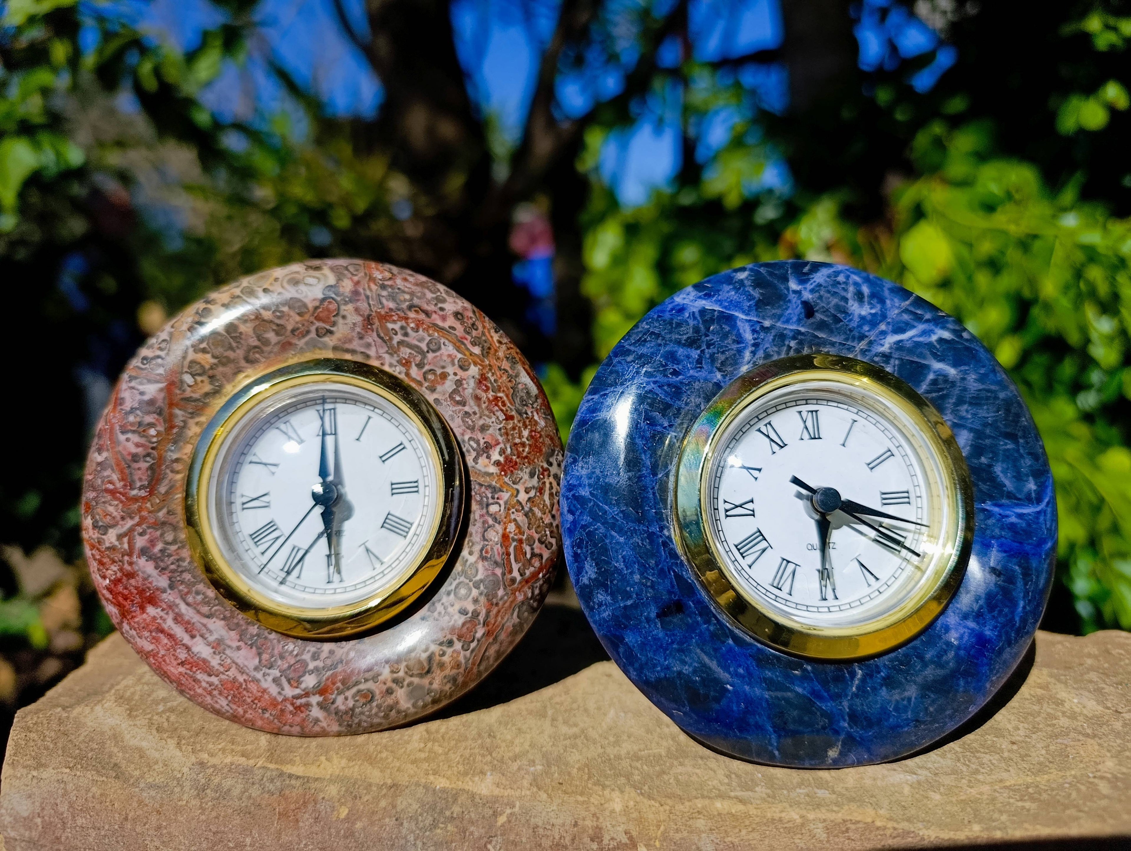 Hand Made Stone Alarm Clocks x 3 From China - Toprock Gemstones and Minerals 