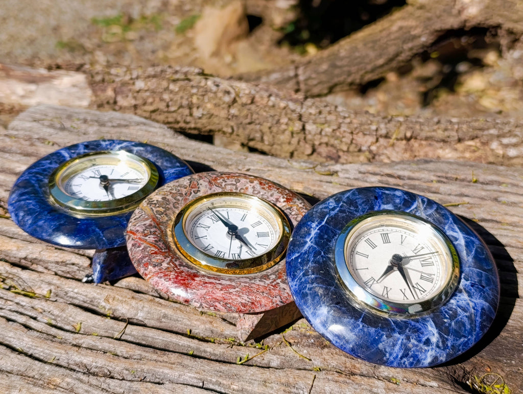Hand Made Stone Alarm Clocks x 3 From China - Toprock Gemstones and Minerals 
