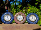 Hand Made Stone Alarm Clocks x 3 From China - Toprock Gemstones and Minerals 