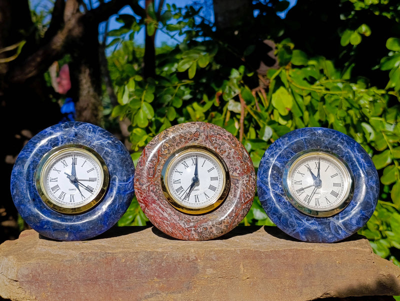 Hand Made Stone Alarm Clocks x 3 From China - Toprock Gemstones and Minerals 