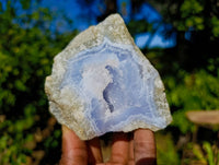 Natural Blue Lace Agate Geode Specimens x 12 From Nsanje, Malawi