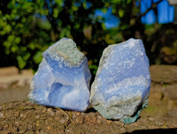 Natural Blue Lace Agate Geode Specimens x 12 From Nsanje, Malawi