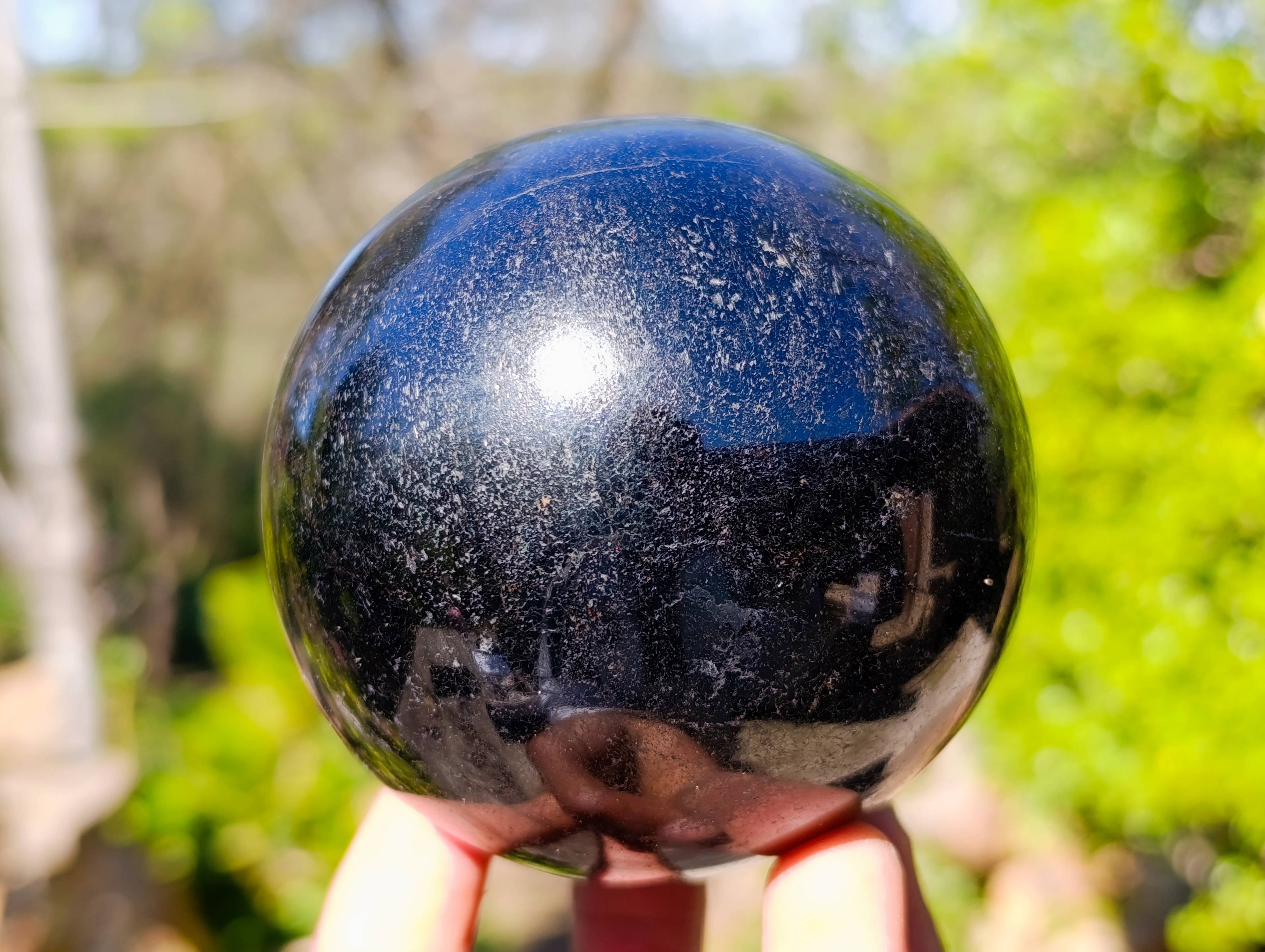Polished Black Tourmaline Spheres x 2 From Madagascar - Toprock Gemstones and Minerals 