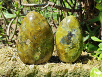 Polished Green Opal Standing Free Form x 4 From Betroka, Madagascar