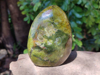Polished Green Opal Standing Free Form x 4 From Betroka, Madagascar
