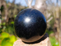 Polished Black Tourmaline Spheres x 2 From Madagascar