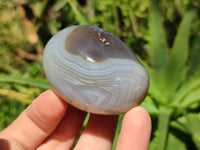 Polished Banded Agate Palm Stones x 12 From Madagascar