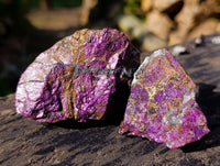 Natural Metallic Purpurite Cobbed Specimens x 12 From Erongo, Namibia