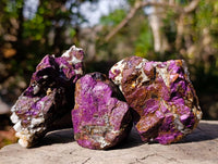 Natural Metallic Purpurite Cobbed Specimens x 12 From Erongo, Namibia