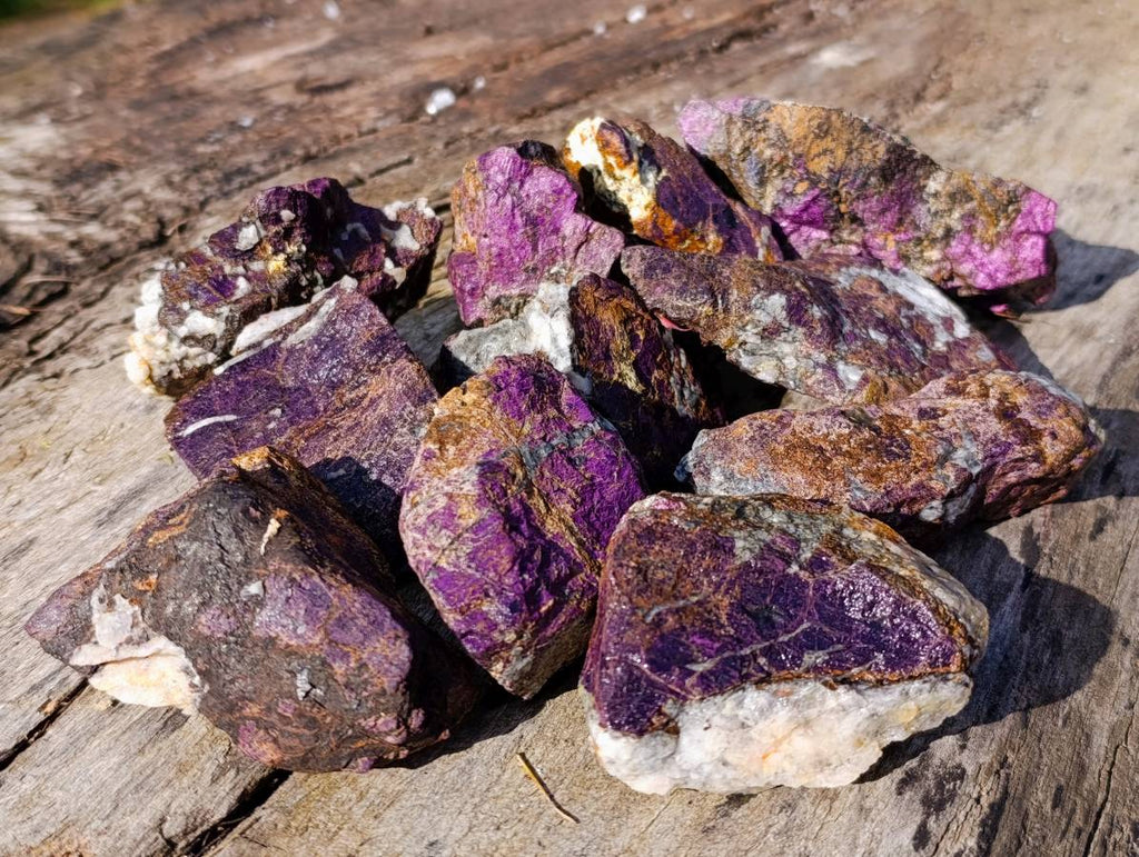 Natural Metallic Purpurite Cobbed Specimens x 12 From Erongo, Namibia - Toprock Gemstones and Minerals 