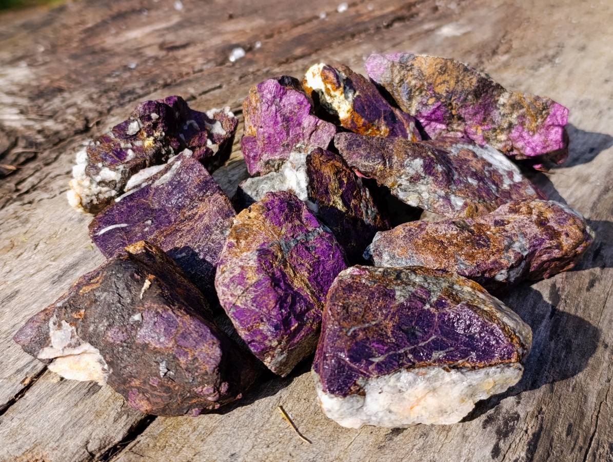 Natural Metallic Purpurite Cobbed Specimens x 12 From Erongo, Namibia - Toprock Gemstones and Minerals 