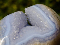 Polished Blue Lace Agate Standing Free Forms x 2 From Malawi - Toprock Gemstones and Minerals 