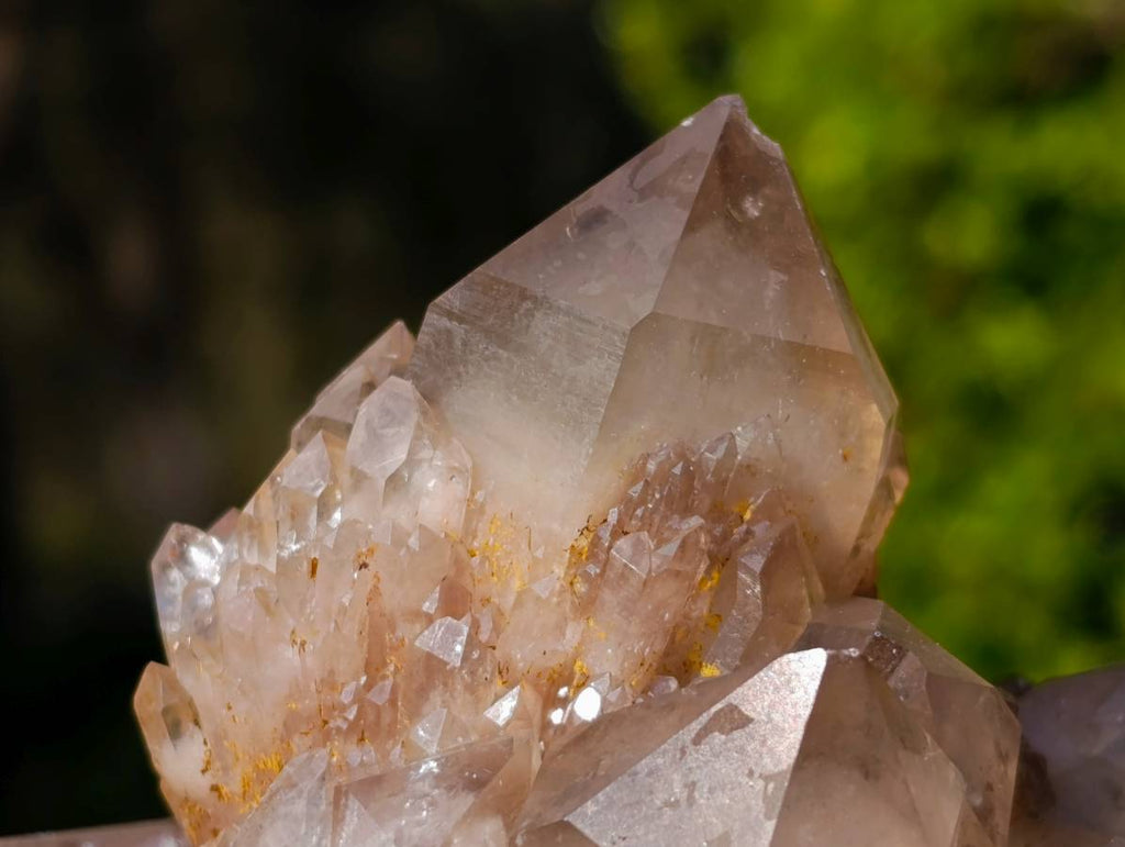 Natural Phantom Smokey Quartz Clusters x 2 From Luena, Congo - Toprock Gemstones and Minerals 