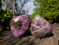 Polished Stichtite Standing Free Forms x 2 From Barberton, South Africa