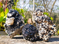 Natural Schorl Black Tourmaline Specimens x 3 From Namibia