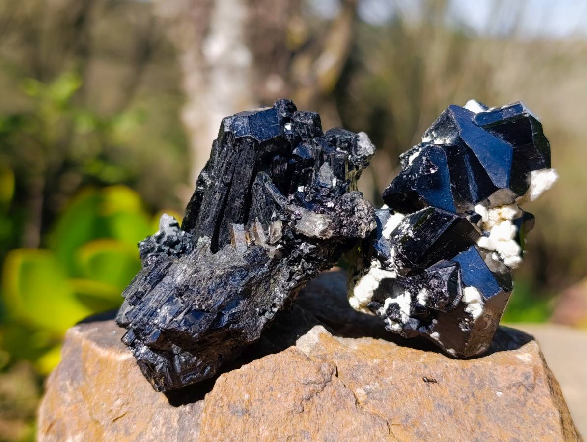 Natural Schorl Black Tourmaline Specimens x 12 From Namibia - Toprock Gemstones and Minerals 