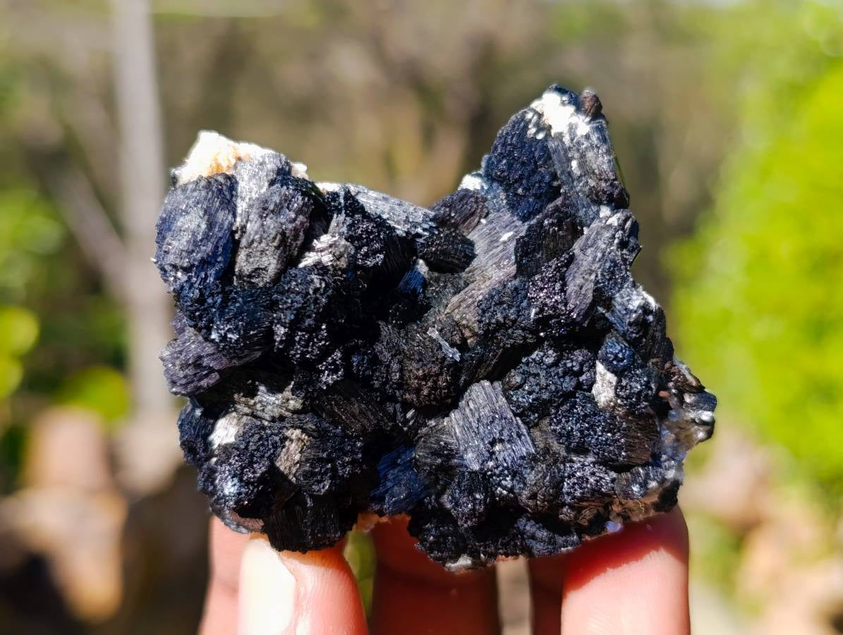 Natural Schorl Black Tourmaline Specimens x 12 From Namibia - Toprock Gemstones and Minerals 