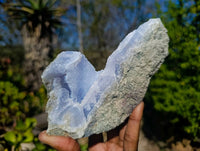 Natural Blue Lace Agate Geode Specimens x 6 From Malawi