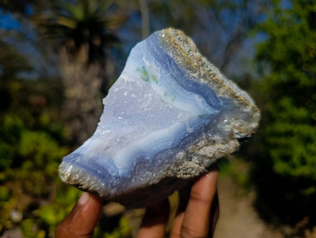 Natural Blue Lace Agate Geode Specimens x 6 From Malawi - Toprock Gemstones and Minerals 