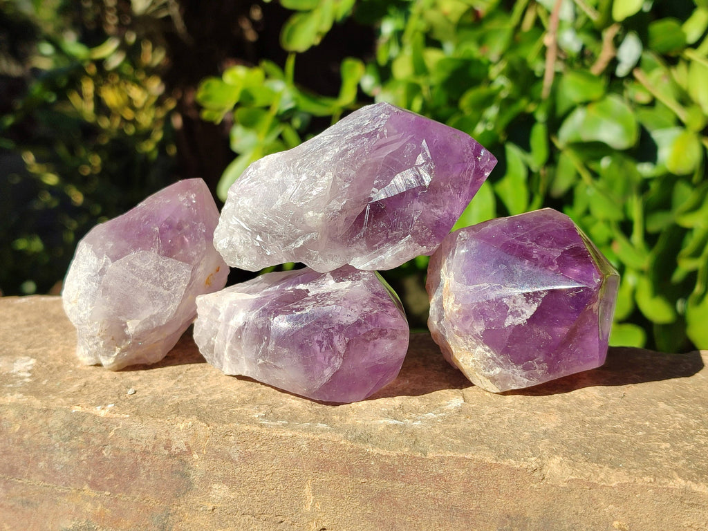 Polished Jacaranda Amethyst Quartz Crystals x 9 From Mumbwa, Zambia - Toprock Gemstones and Minerals 