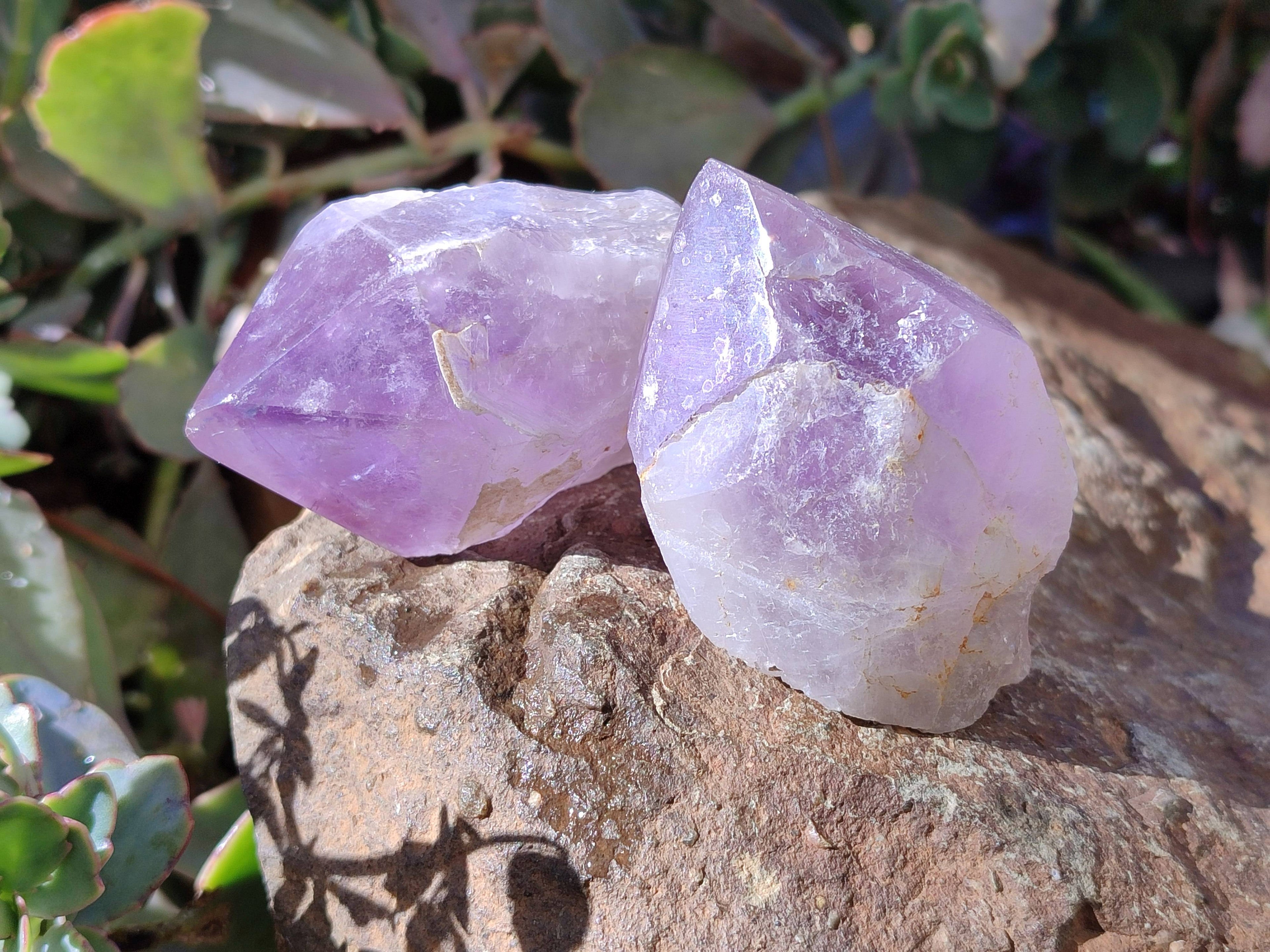 Polished Jacaranda Amethyst Quartz Crystals x 9 From Mumbwa, Zambia - Toprock Gemstones and Minerals 