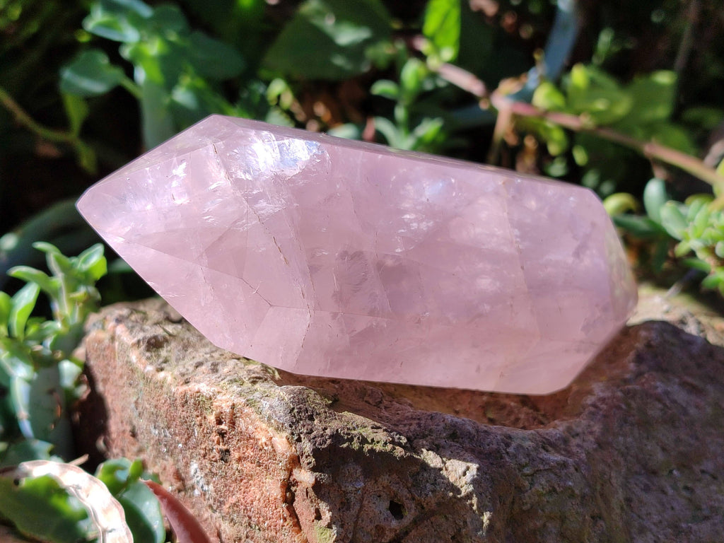 Polished Double Terminated Rose Quartz Points x 4 Madagascar - Toprock Gemstones and Minerals 