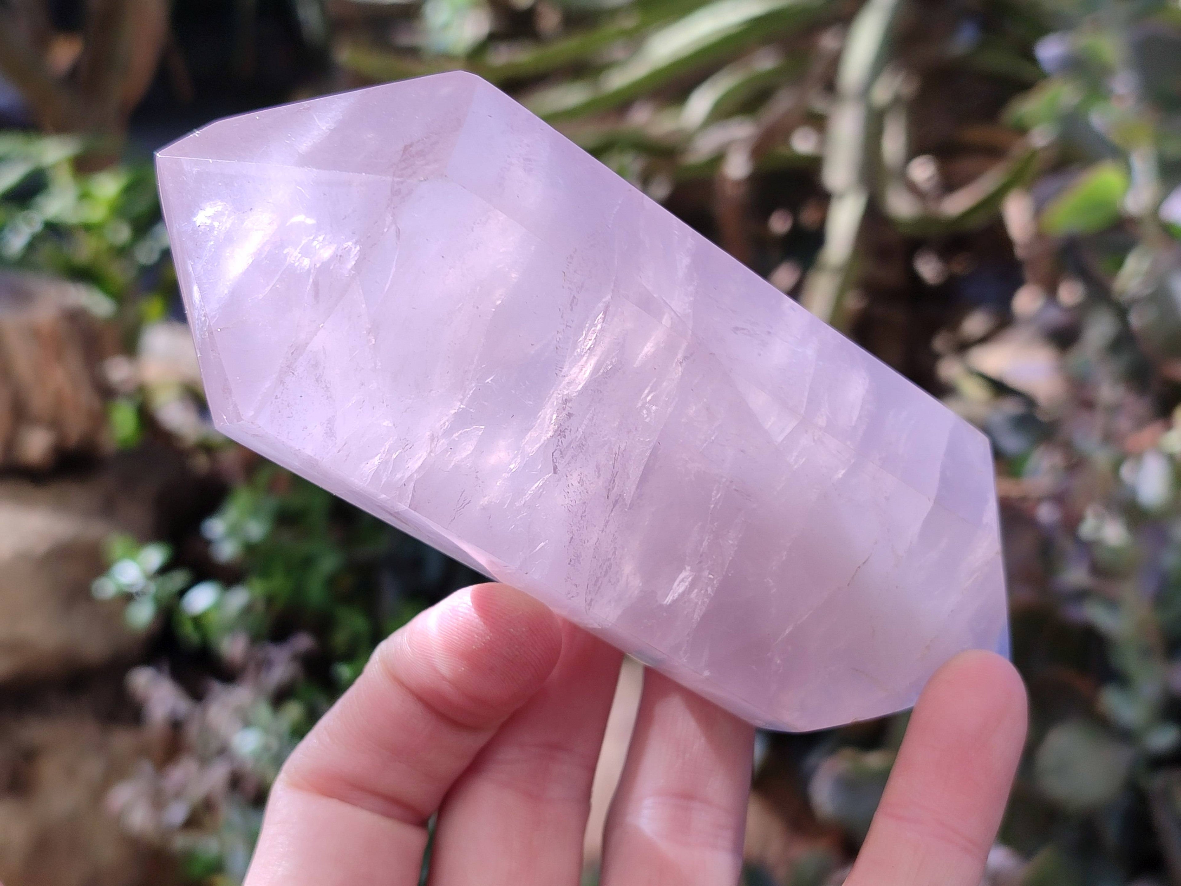 Polished Double Terminated Rose Quartz Points x 4 Madagascar - Toprock Gemstones and Minerals 