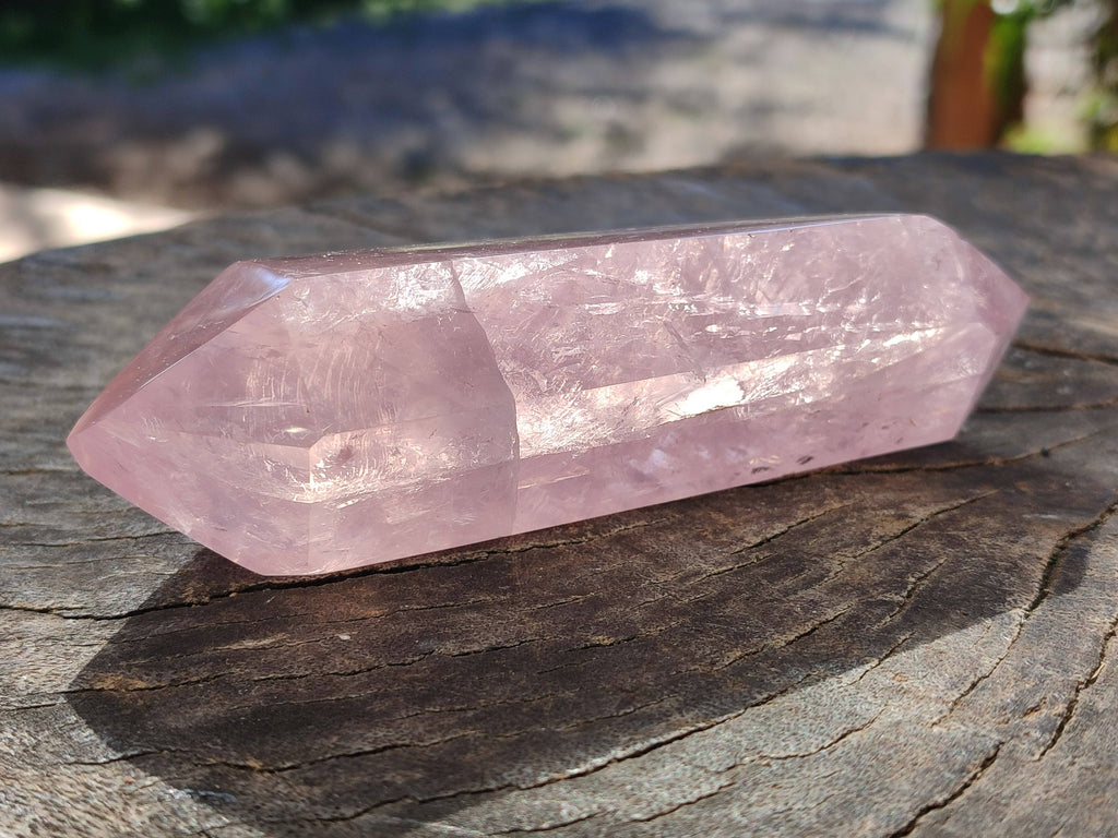 Polished Double Terminated Rose Quartz Points x 4 Madagascar - Toprock Gemstones and Minerals 