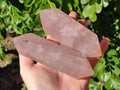 Polished Double Terminated Rose Quartz Points x 4 Madagascar - Toprock Gemstones and Minerals 