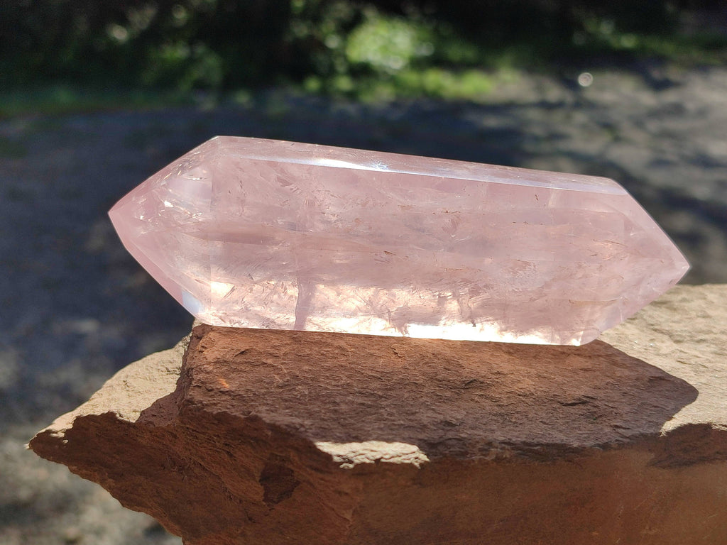 Polished Double Terminated Rose Quartz Points x 4 Madagascar - Toprock Gemstones and Minerals 