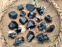 Natural Schorl Black Tourmaline Specimens x 20 From Namibia