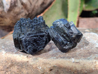 Natural Schorl Black Tourmaline Specimens x 20 From Namibia